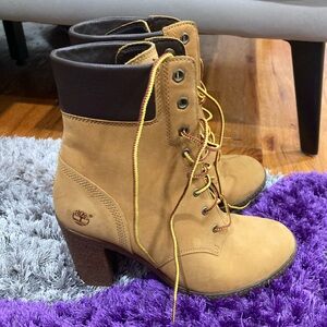 Timberland Women's Brown and Tan Heeled Boots